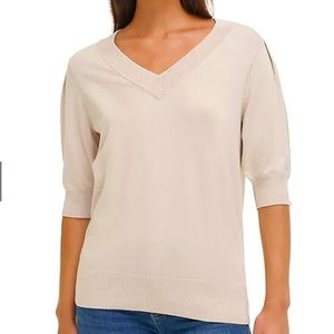 DKNY puff sleeves light sweater, size M-L